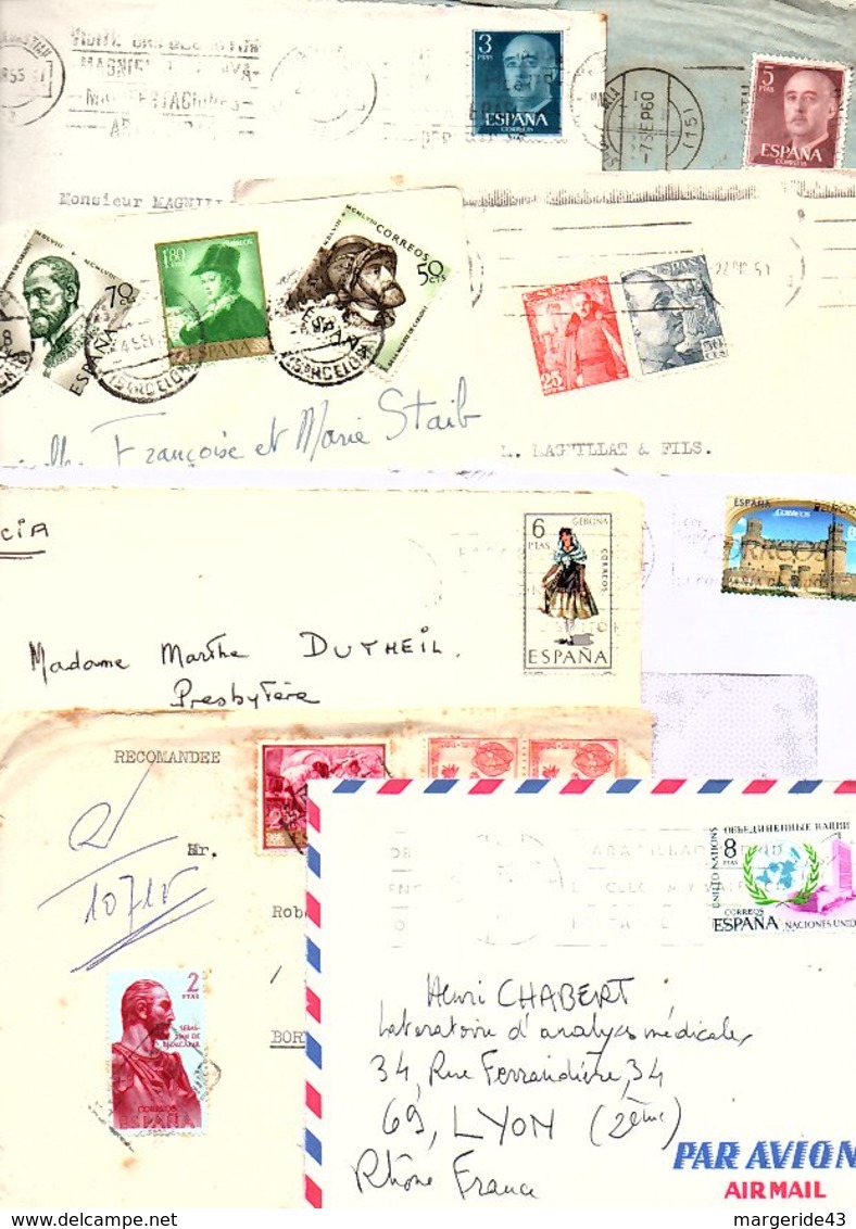 ESPAGNE  MARCOPHILIE LOT DE LETTRES POUR L'ETRANGER  POIDS 430 GRAMMES