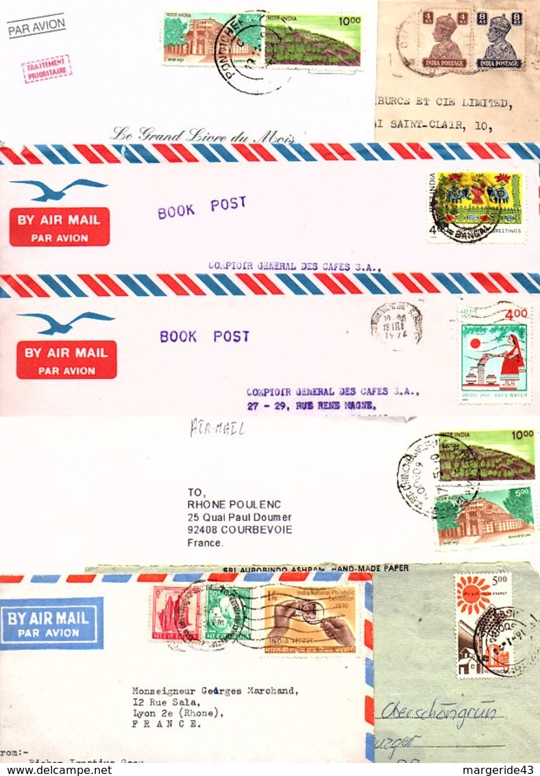 INDE MARCOPHILIE LOT DE LETTRES MAJORITE POUR L'ETRANGER  POIDS 80 GRAMMES - Lots & Kiloware (mixtures) - Max. 999 Stamps