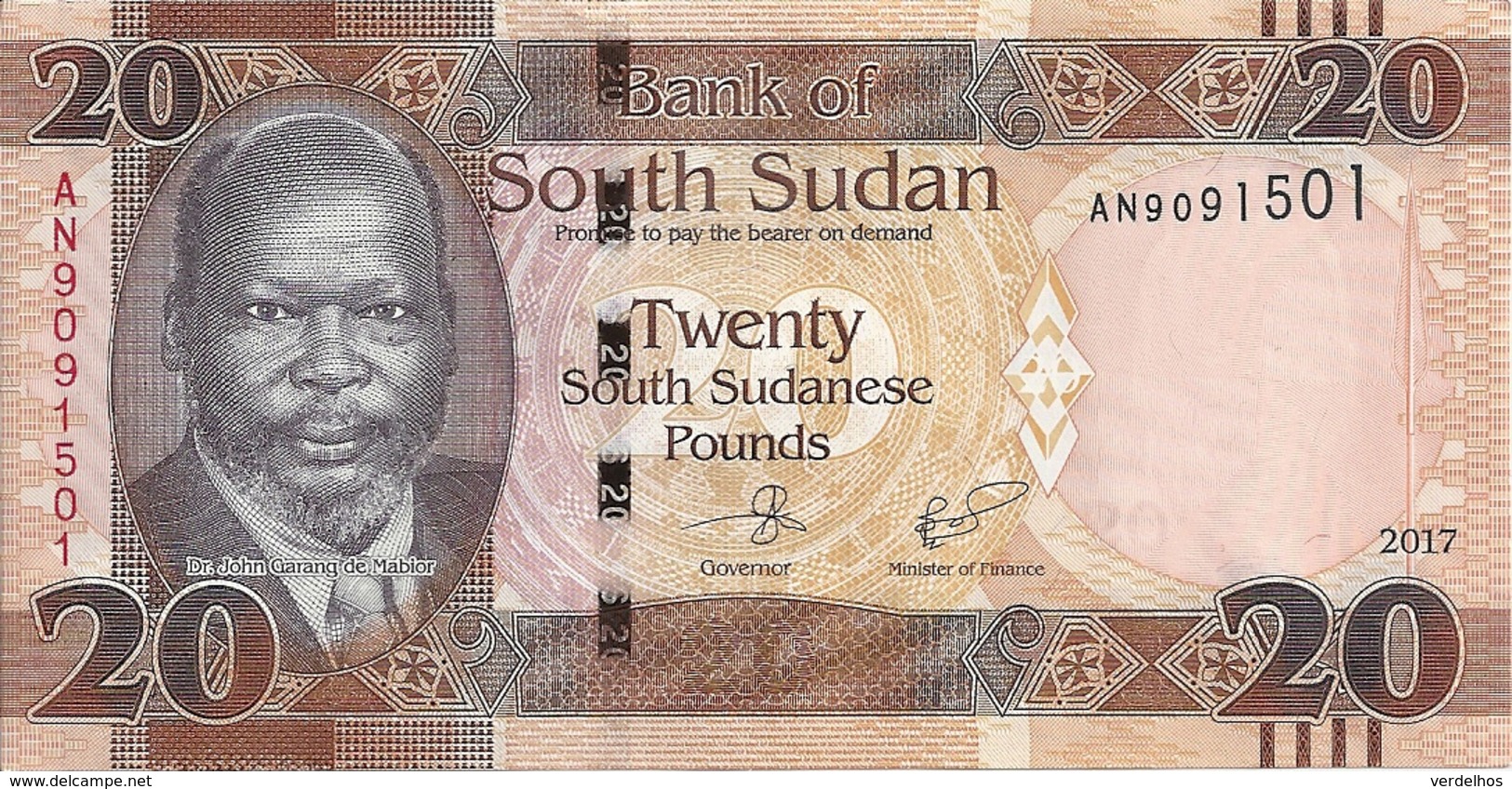 SOUDAN SOUTH 20 POUNDS 2017 UNC P 13 C - Soudan