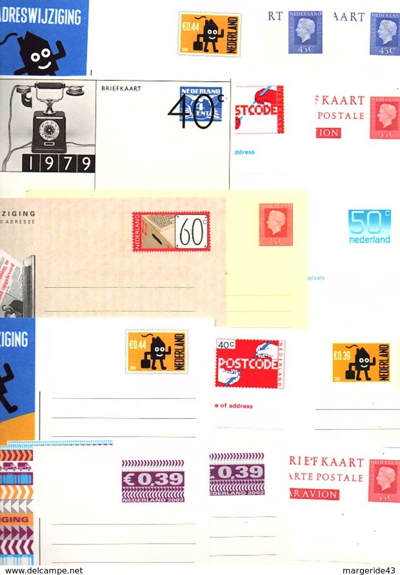 PAYS BAS NEDERLAND MARCOPHILIE LOT D'ENTIERS NEUF POIDS 65 GRAMMES - Vrac (max 999 Timbres)