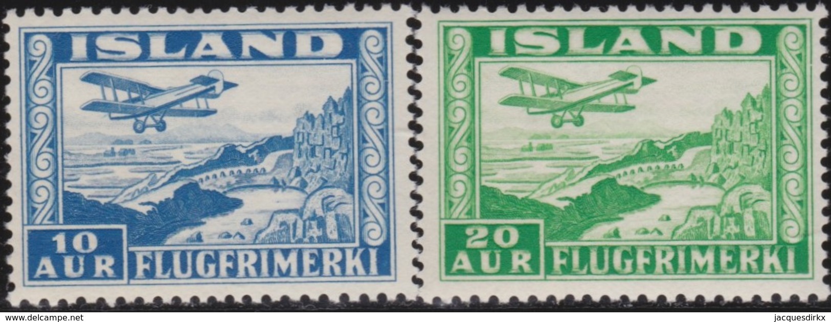 IJsland      .    Yvert       .   Lucht  15/16        .    **  .    Postfris ZONDER Plakker    .   /    .   MNH - Posta Aerea