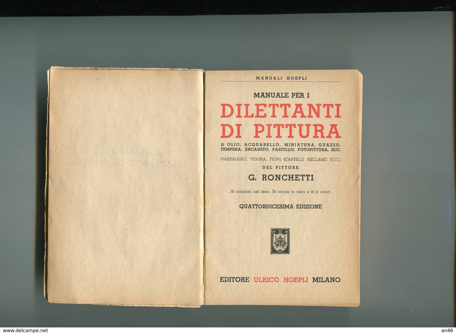 MANUALE HOEPLI-G.RONCHETTI-DILETTANTI DI PITTURA-PERFETTO E COMPLETO- - Altri & Non Classificati