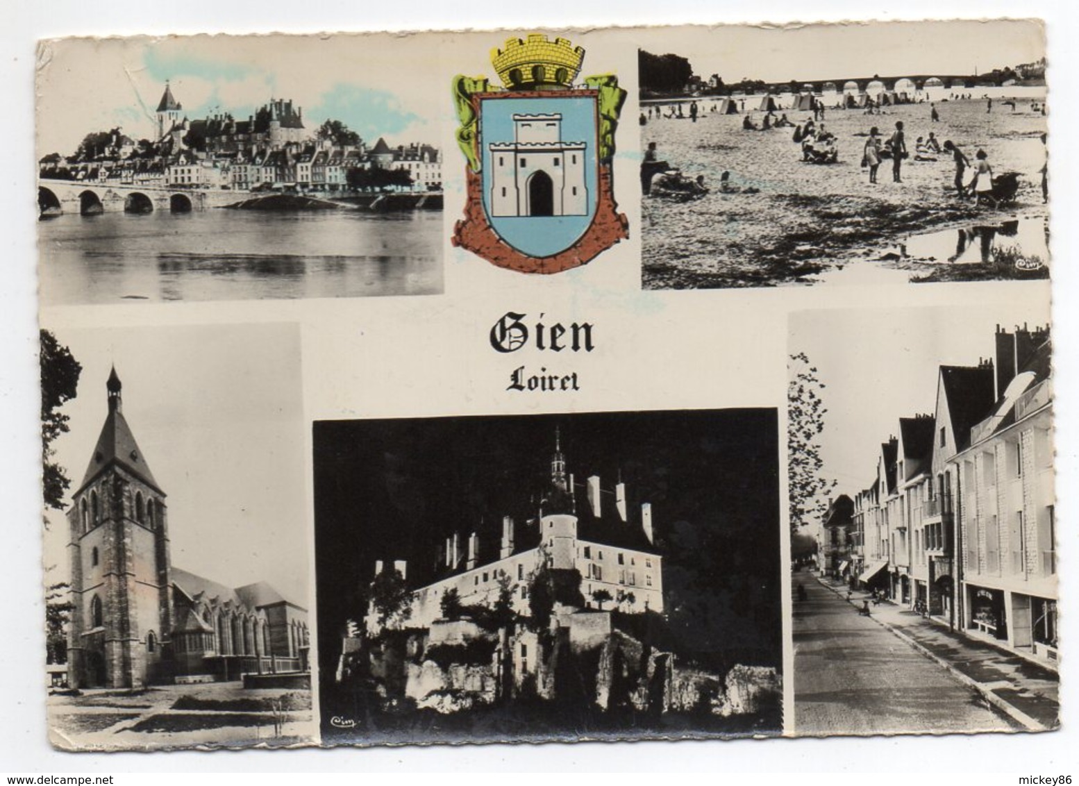 GIEN--1963-- Multivues --blason --timbre-cachet - Gien