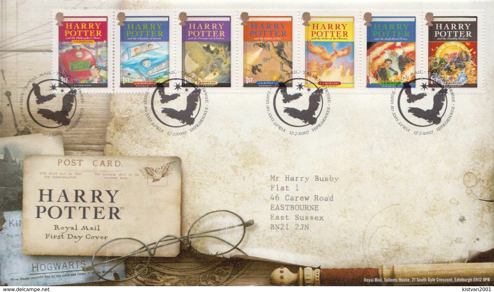 Great Britain Harry Potter Set And SS On 2 FDCs - Fairy Tales, Popular Stories & Legends