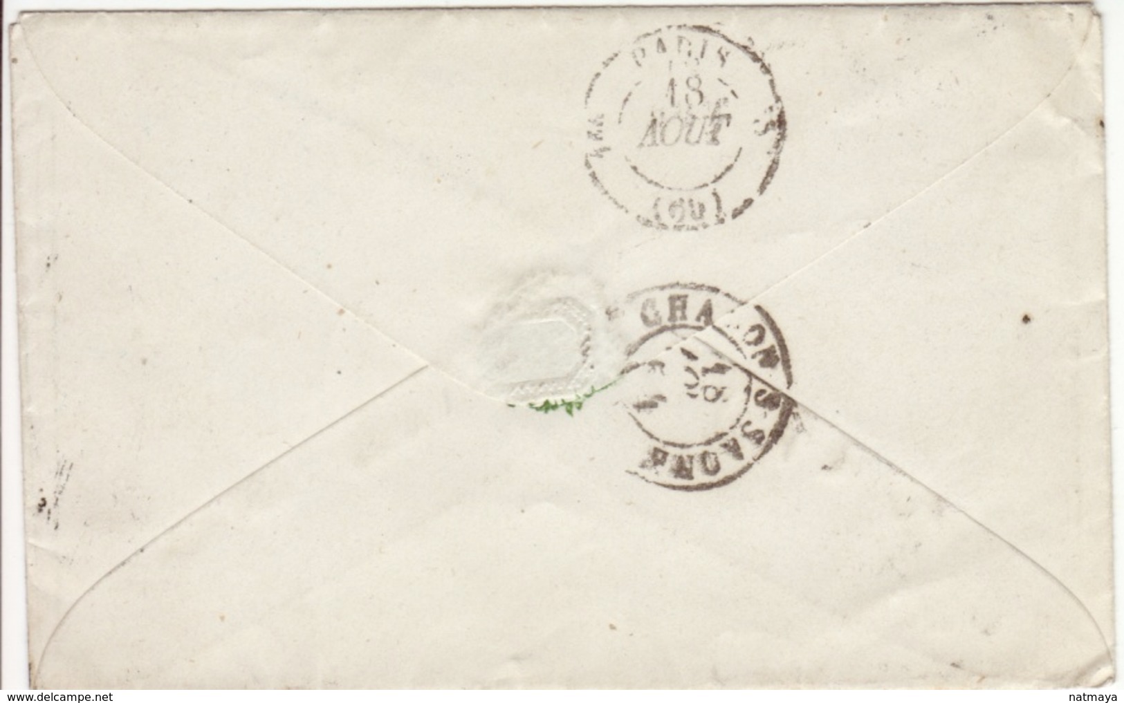 ARDENNES- Mezieres- Enveloppe - CAD Type15-oblitération Petit Chiffre 1991- 1854 - 1849-1876: Période Classique