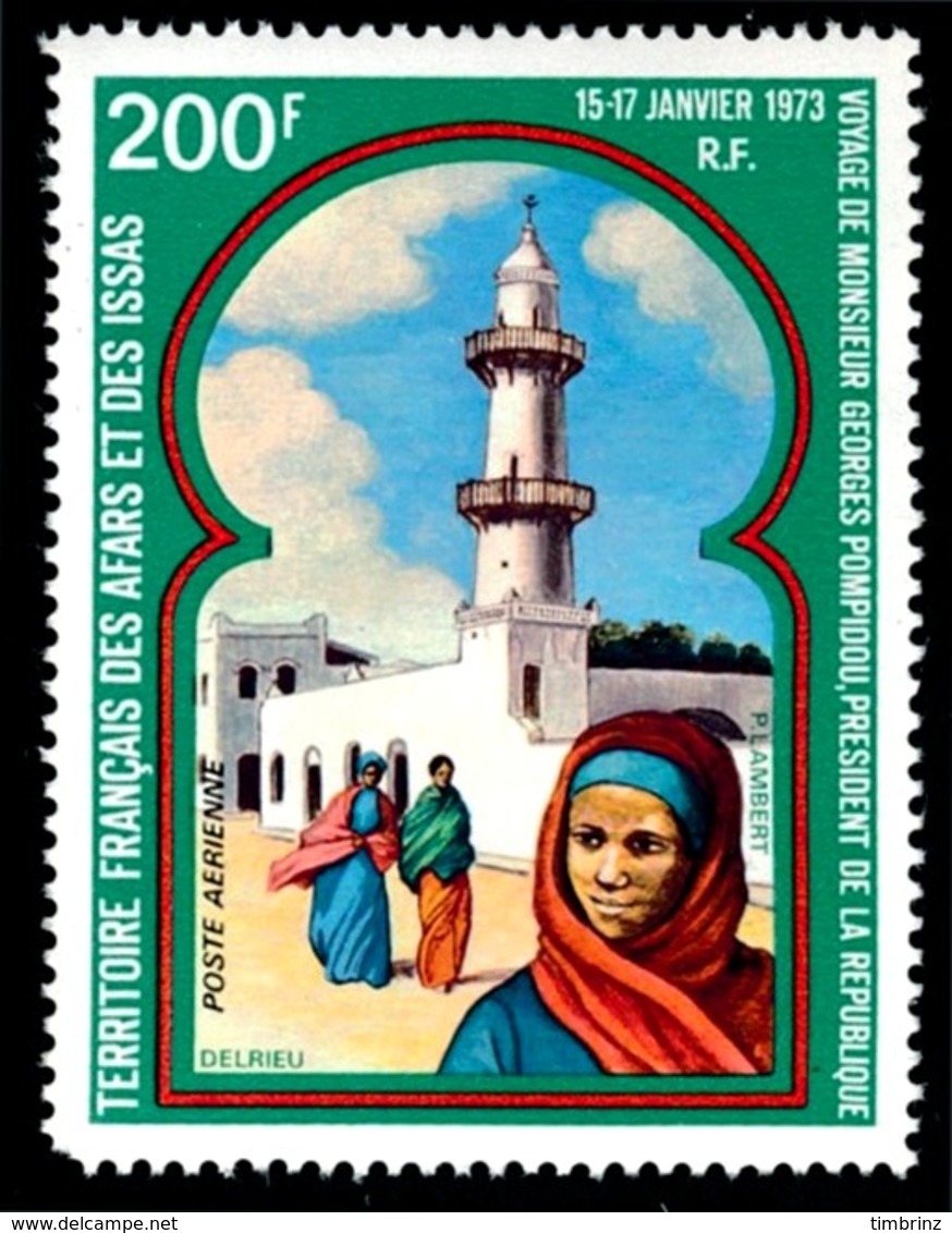 AFARS ET ISSAS 1973 - Yv. PA 79 **   Cote= 15,00 EUR - Voyage Du Président Pompidou ; Mosquée  ..Réf.AFA23109 - Ungebraucht