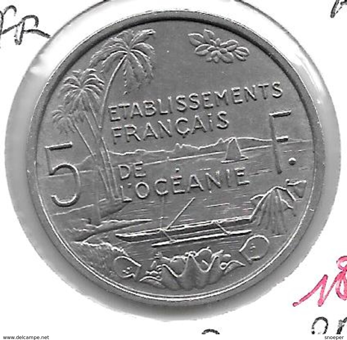 *french Oceanie 5 Francs 1952 Km 4 Bu - Autres & Non Classés