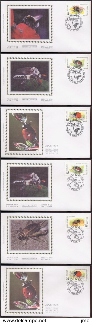 FDC SOIE / ZIJDE 2630/5 - 30/03/1996 - Carnet Nature - Insectes (6 Plis, Oblitération 8620 Nieuwpoort) - 1991-2000