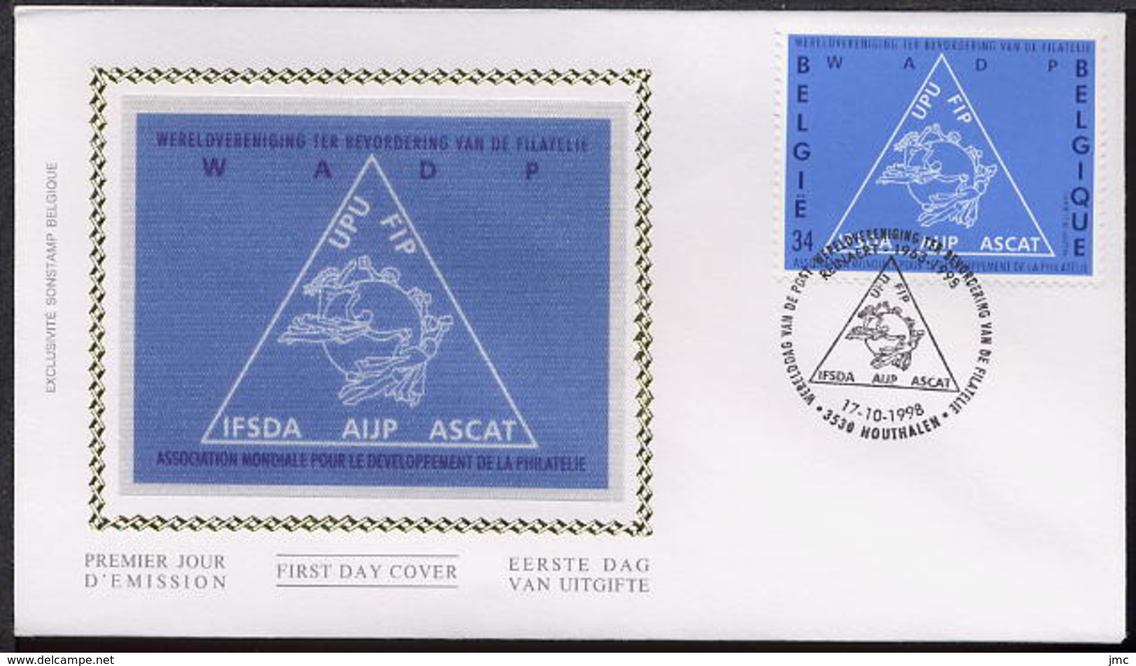 FDC SOIE / ZIJDE 2784 - 17/10/1998 - Journée Mondiale De La Poste (1 Pli, Oblitération 3530 Houthalen) - 1991-2000