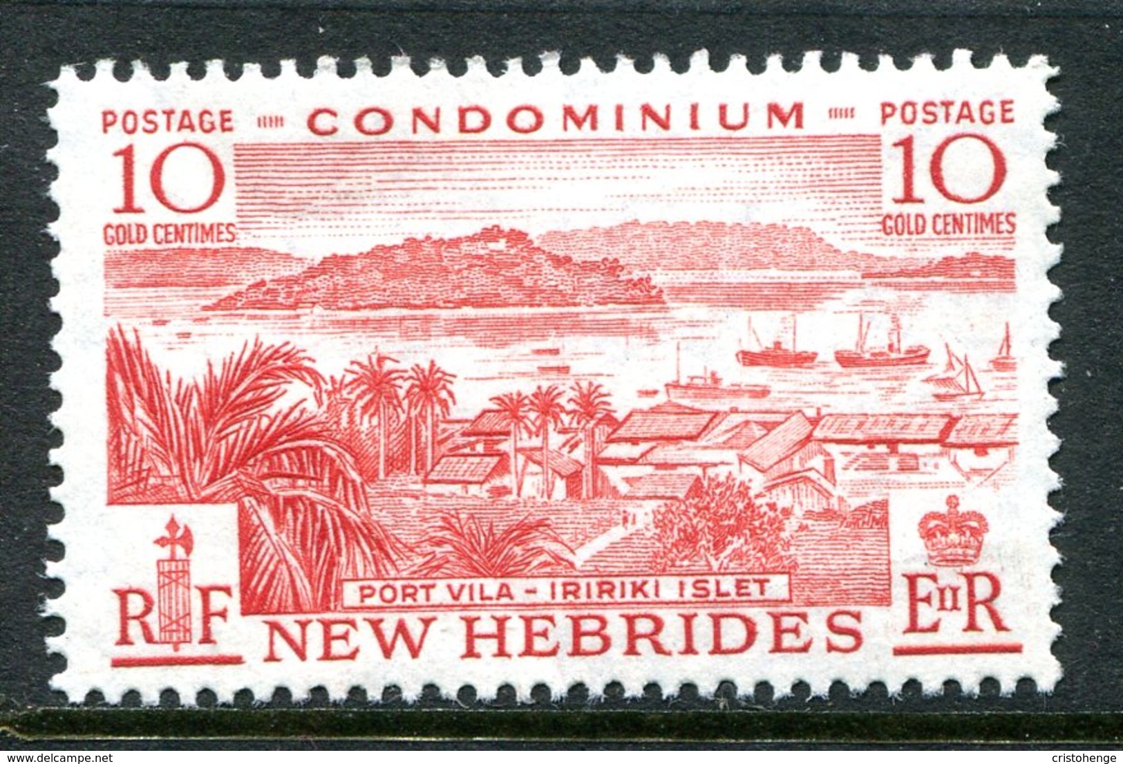 New Hebrides 1957 Pictorials - 10c Port Vila HM (SG 85) - Unused Stamps