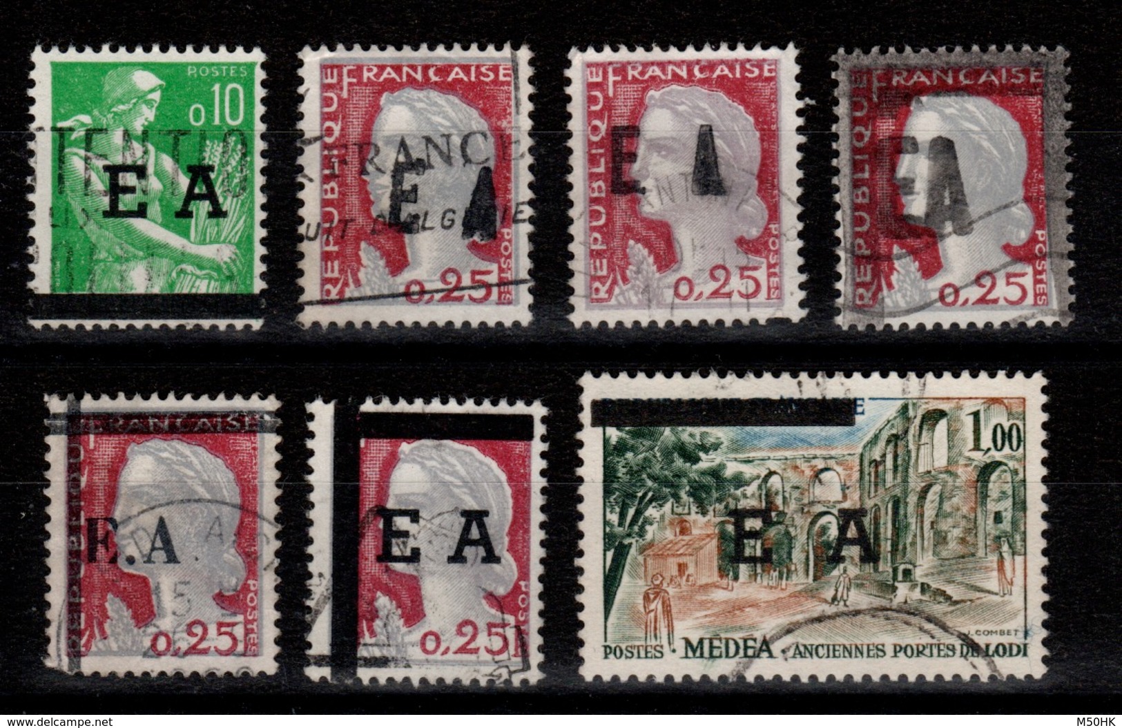 Algerie - Collection De 7 Timbres Surchargés EA Etat Algerien Oblitérés - Algeria (1962-...)