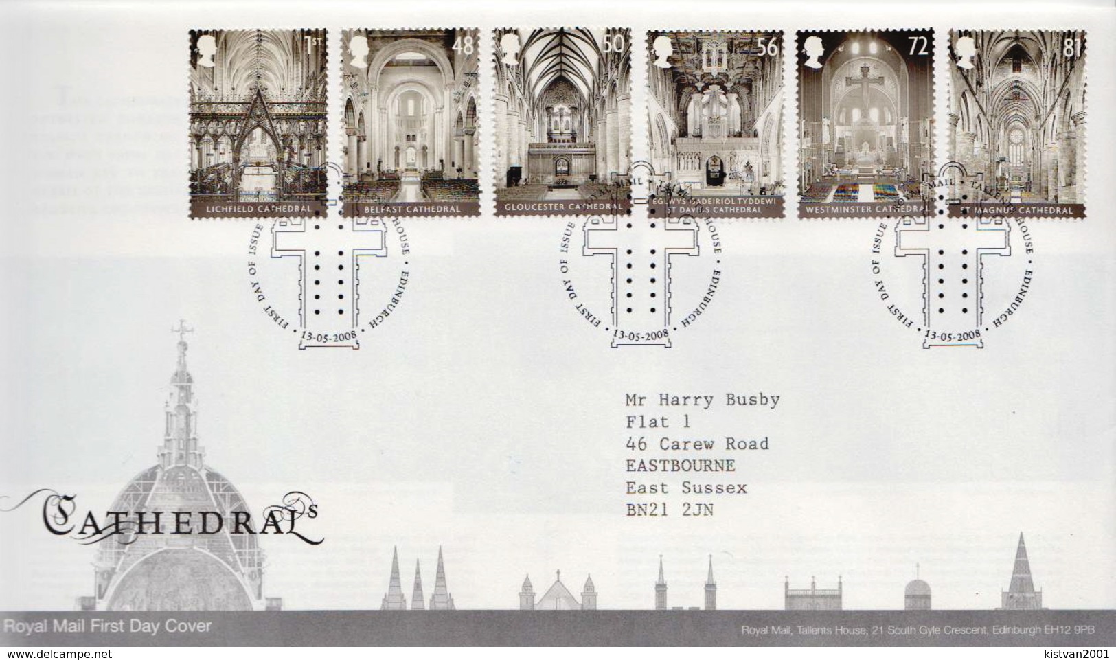 Great Britain Set And SS On 2 FDCs - Churches & Cathedrals