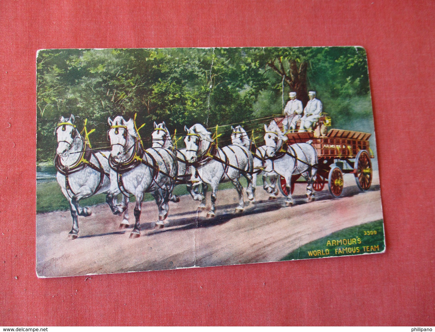 Armour's World Famous Horse Team  As Is Crease   Ref 3158 - Advertising