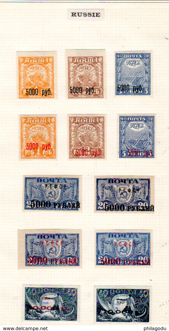 1921-22    Russie, timbres entre 139 et 222*, cote 191 €,