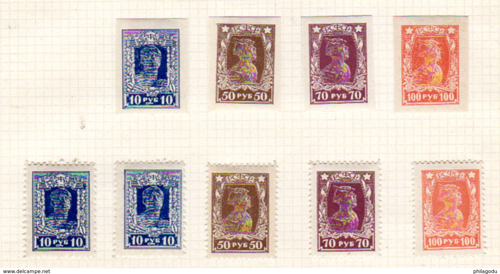 1921-22    Russie, timbres entre 139 et 222*, cote 191 €,