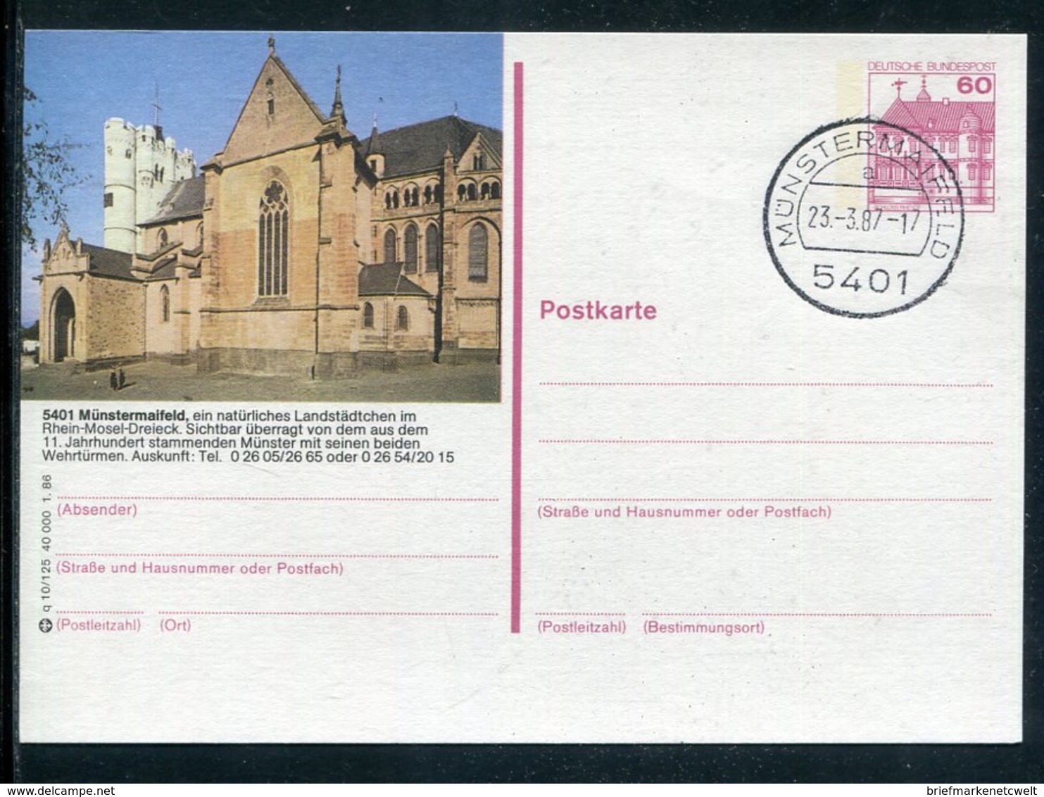 Bundesrepublik Deutschland / 1986 / Bildpostkarte "MUENSTERMAIFELD" Mit Bildgleichem Stempel (7086) - Cartoline Illustrate - Usati