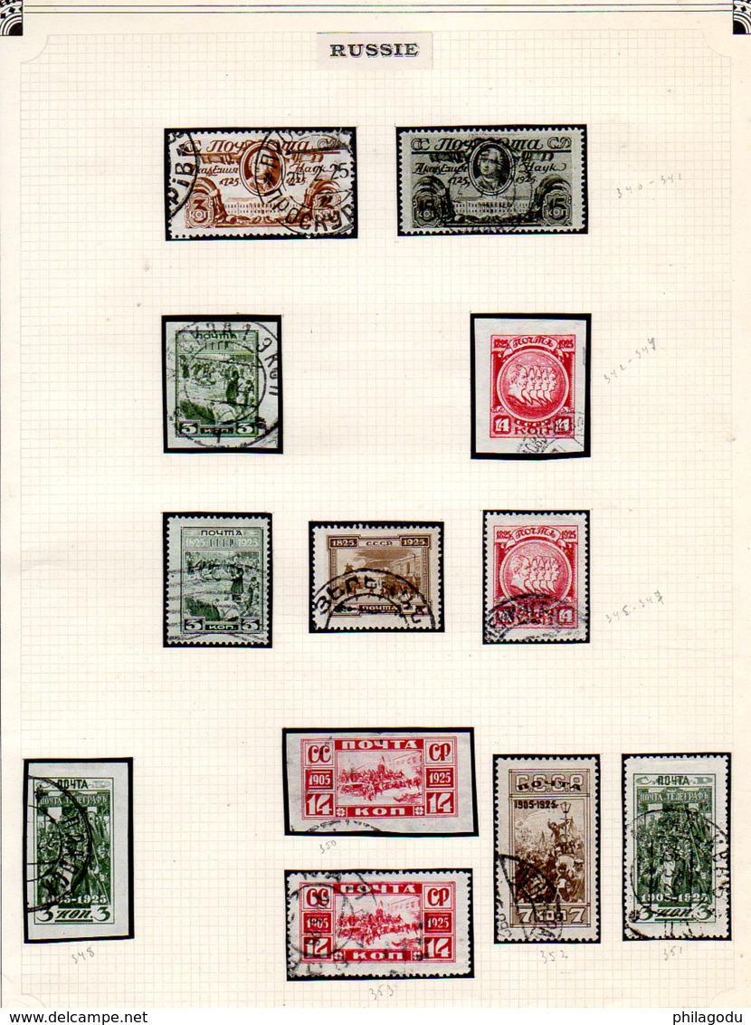 1924-26    Russie, Timbres Entre 266 Et 356 Ob, Cote 168 € - Used Stamps