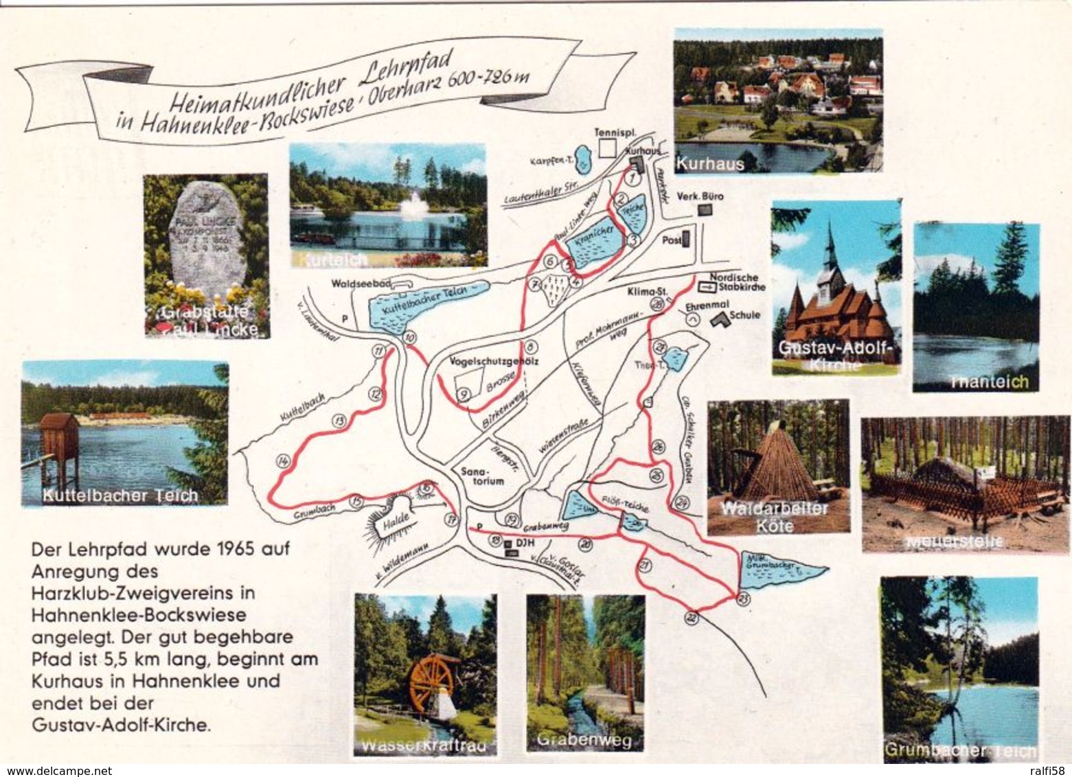 1 MAP Of Germany * 1 Ansichtskarte Mit Der Landkarte - Lehrpfad In Hahnenklee-Bockwiese Oberharz * - Landkarten