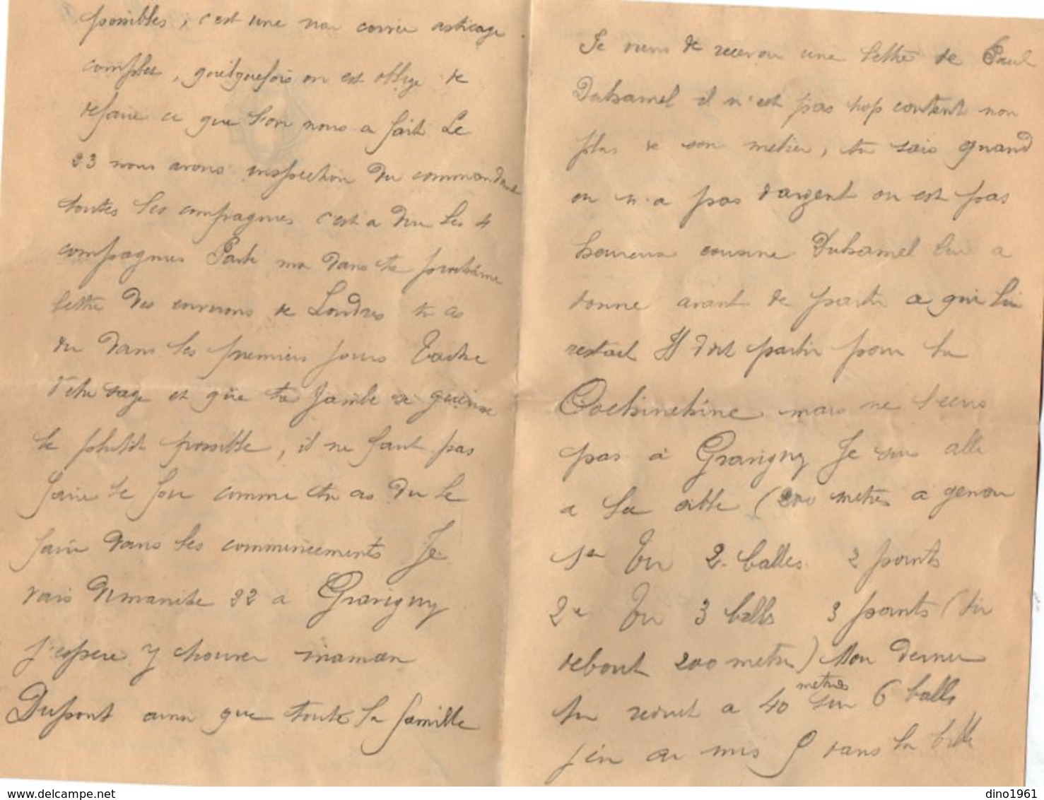VP14.462 - MILITARIA - 4 Lettres Du Soldat Charles DIONE Au 20 ème Bataillon De Chasseurs ...à ROUEN - Documenten