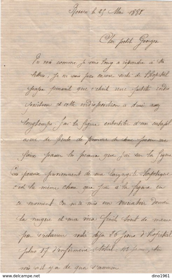 VP14.462 - MILITARIA - 4 Lettres du Soldat Charles DIONE au 20 ème Bataillon de Chasseurs ...à ROUEN