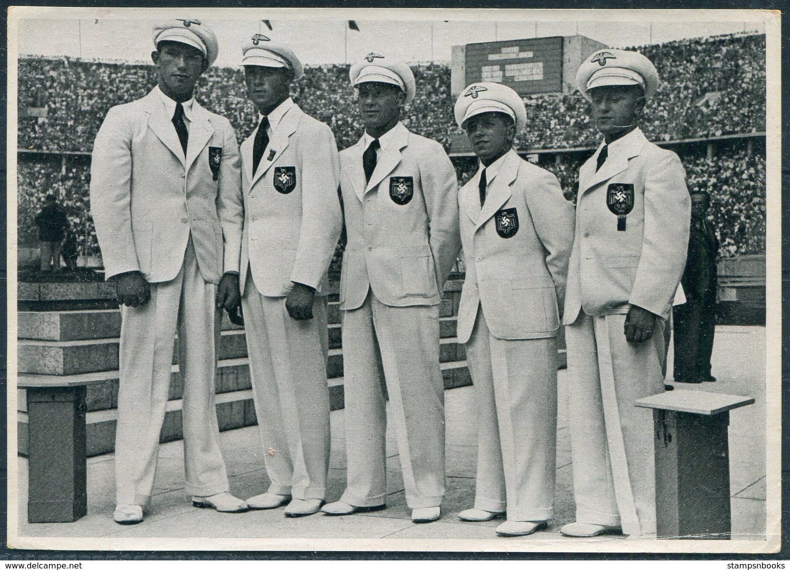 1936 Germany Berlin Olympics Olympia Sammelwerk 14 Bild 129 Gruppe 58 Boxing German Team. Runge Murach Vogt Miner Kaiser - Trading-Karten