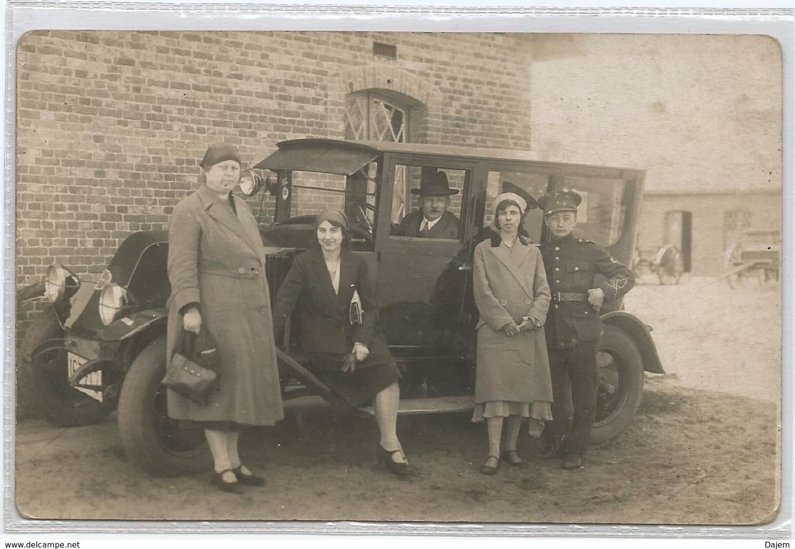 Carte Photo Camp De Beverloo Auto Avec Militaires Et Civils. - Leopoldsburg (Camp De Beverloo)