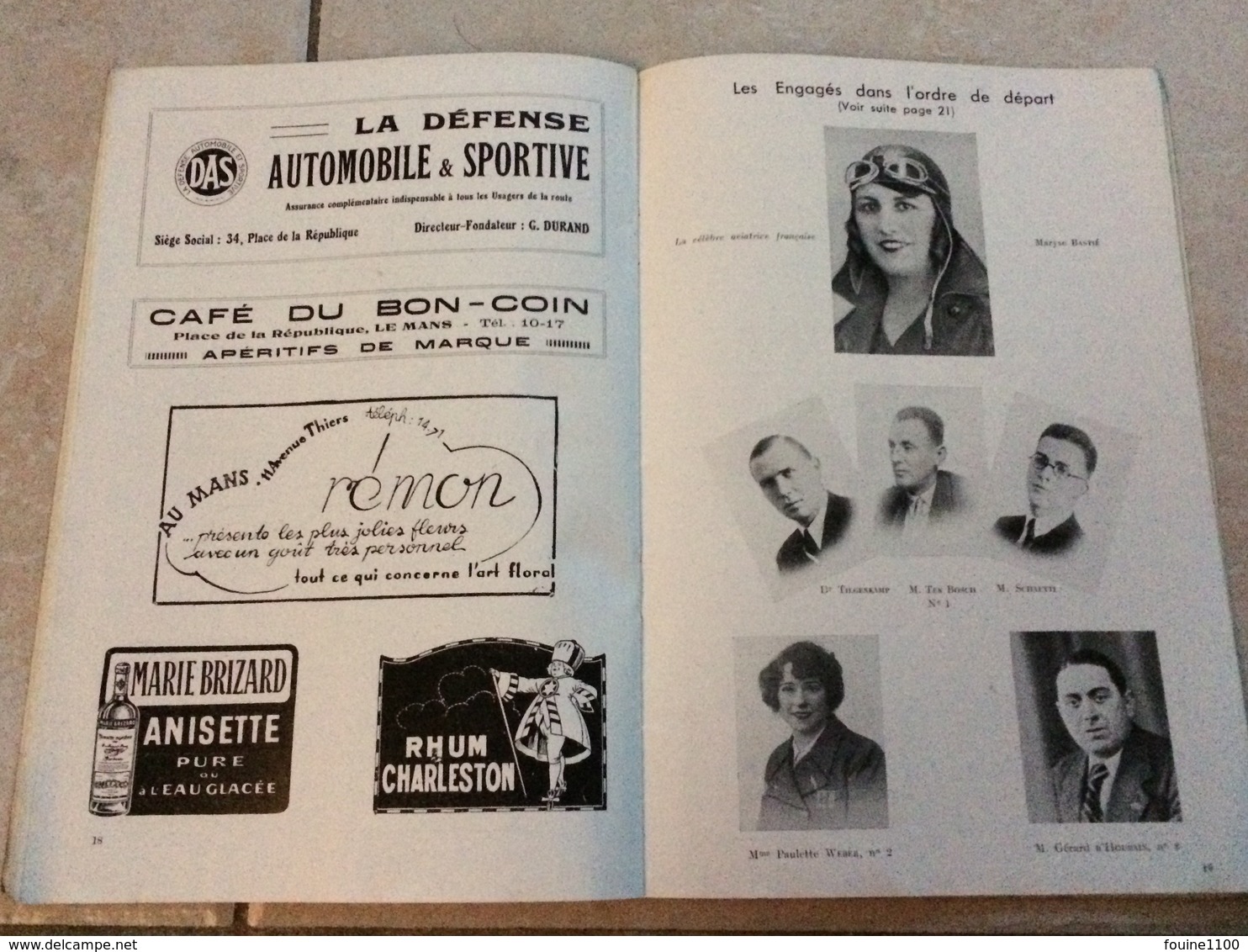 programme 2 mai 1937 VILLE DU MANS grand prix international des spériques coupe triennale planchon ramade montgolfier