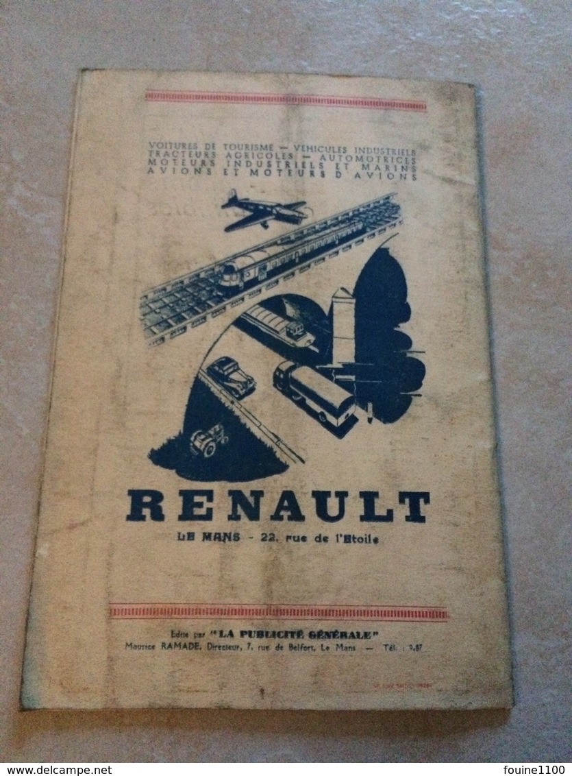 programme 2 mai 1937 VILLE DU MANS grand prix international des spériques coupe triennale planchon ramade montgolfier