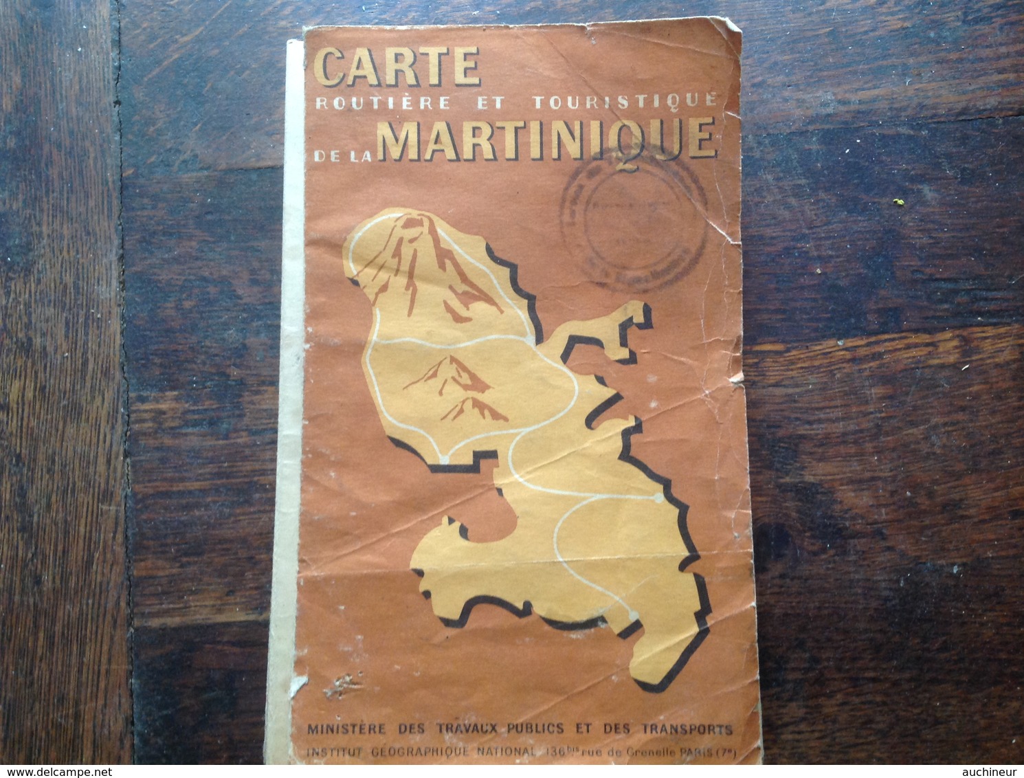 Carte Routière De La Martinique 1951 - Cartes Routières