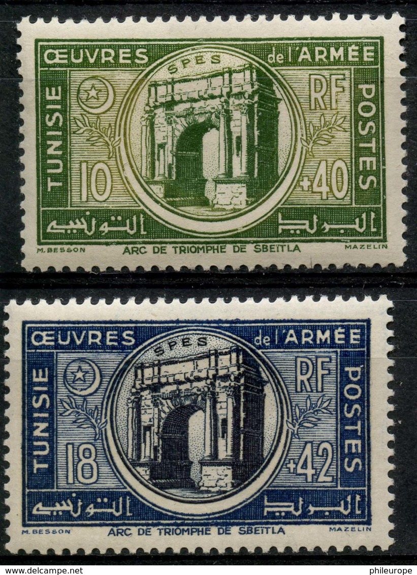 Tunisie (1948) N 326 à 327 * (Charniere) - Neufs