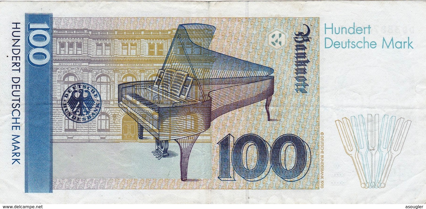 GERMANY 100 MARK 1991 VF P-41b (free Shipping Via Registered Air Mail) - 100 Deutsche Mark