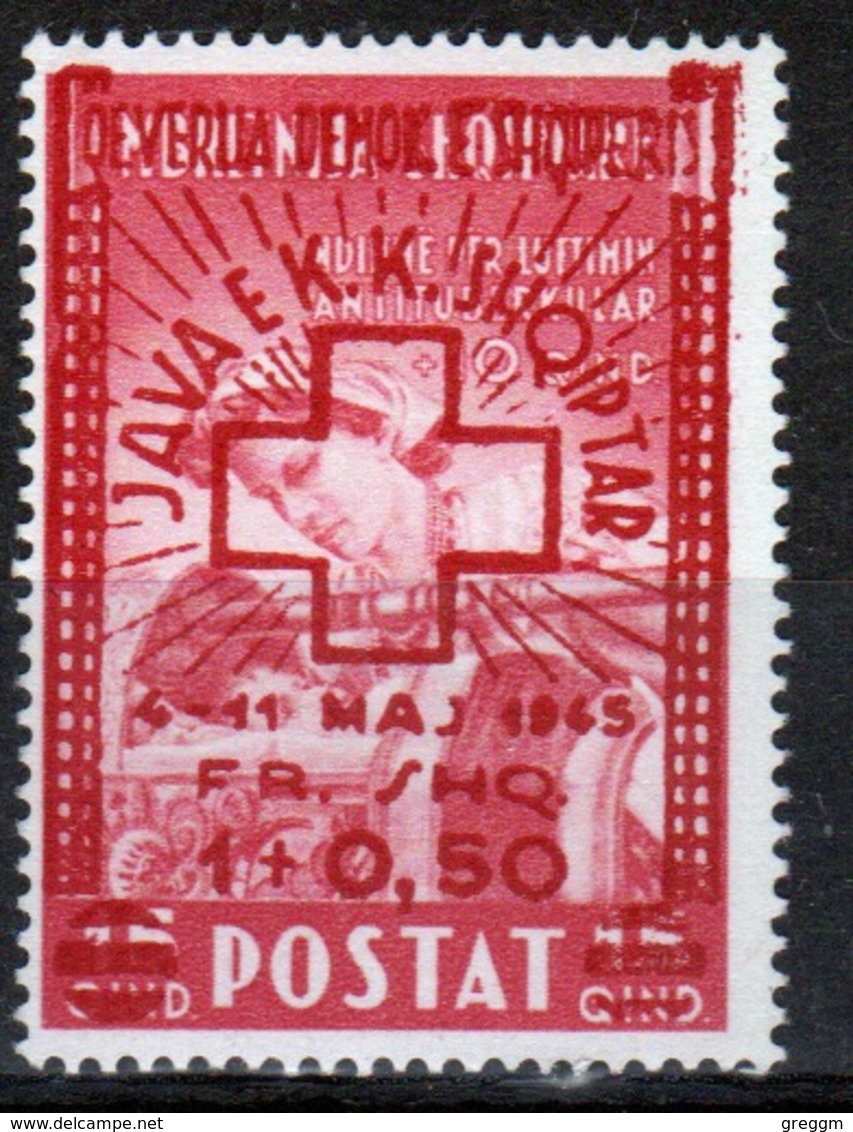 Red Cross Albania 1945 Red Cross Fund With Surcharge Overprint. - Cruz Roja