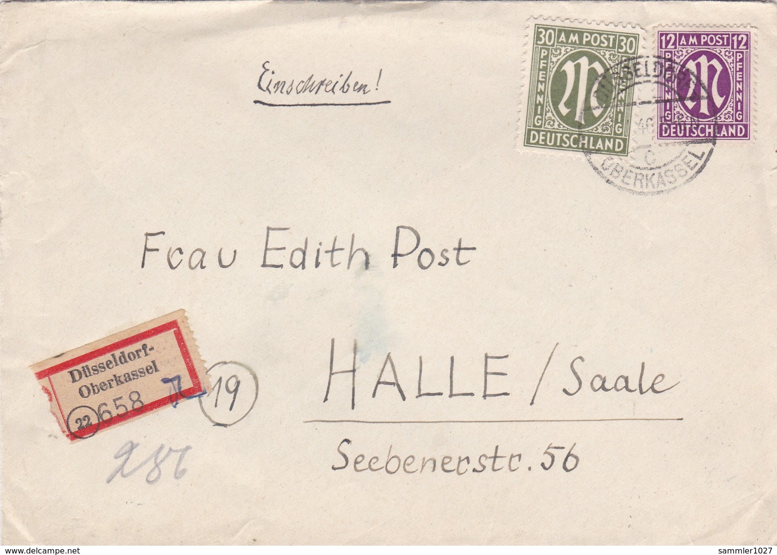 Brief Aus Düsseldorf 1946 - Sonstige & Ohne Zuordnung