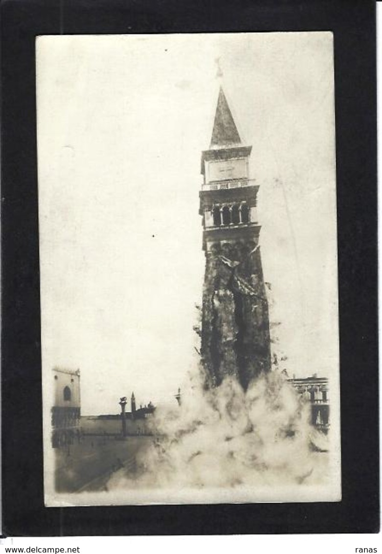 CPA Italie Venise Carte Photo RPPC Campanile Catastrophe Voir Scan Du Dos RARE - Venezia