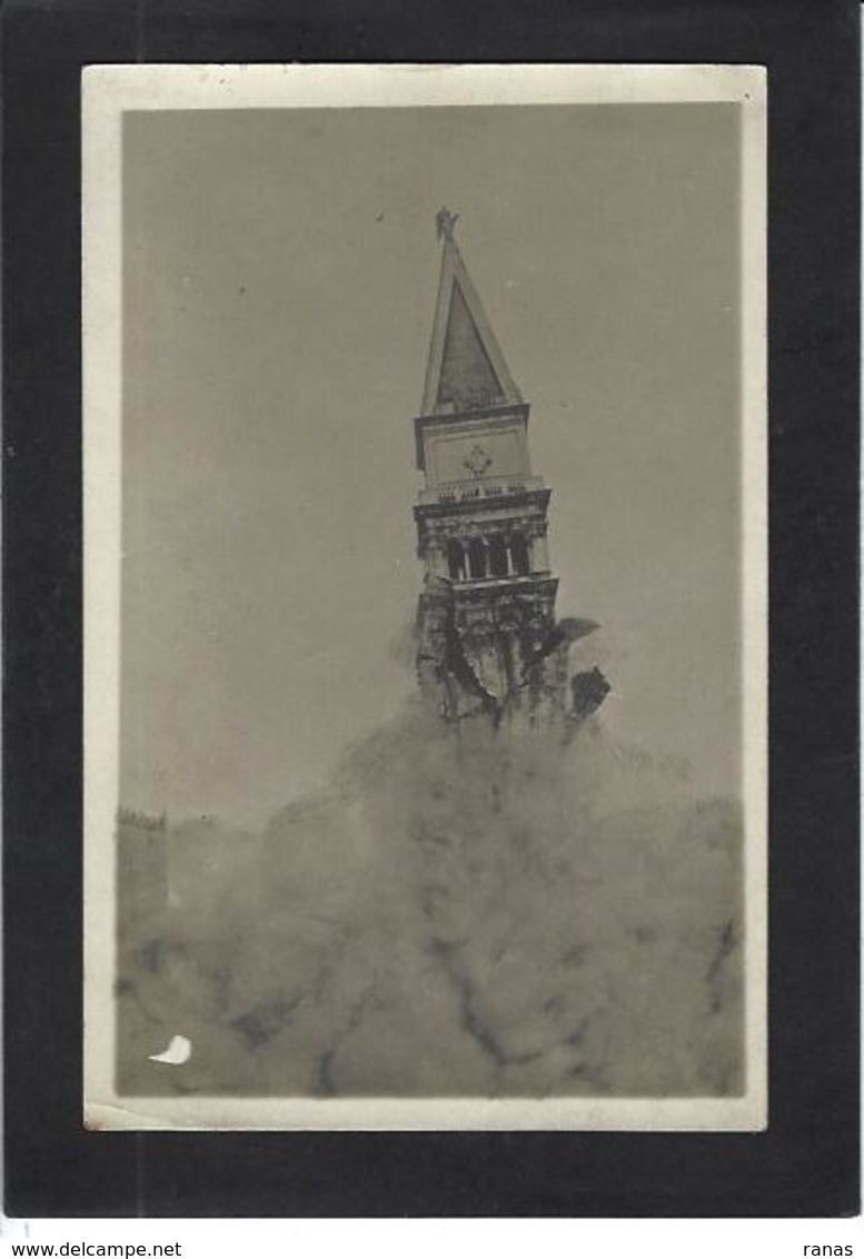 CPA Italie Venise Carte Photo RPPC Campanile Catastrophe Voir Scan Du Dos RARE - Venezia (Venice)