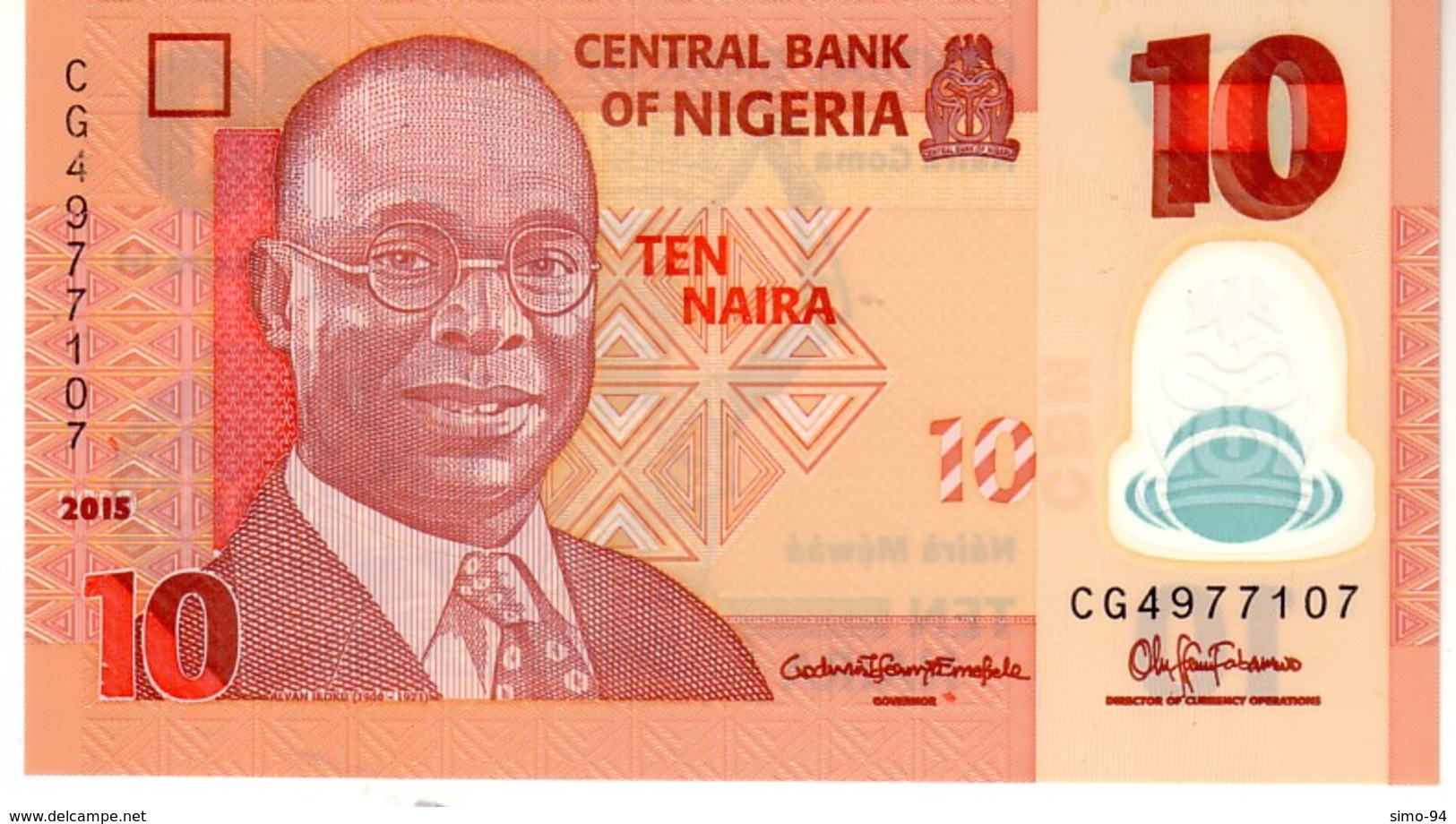 Nigeria P.new  10 Naira 2015 Unc - Nigeria