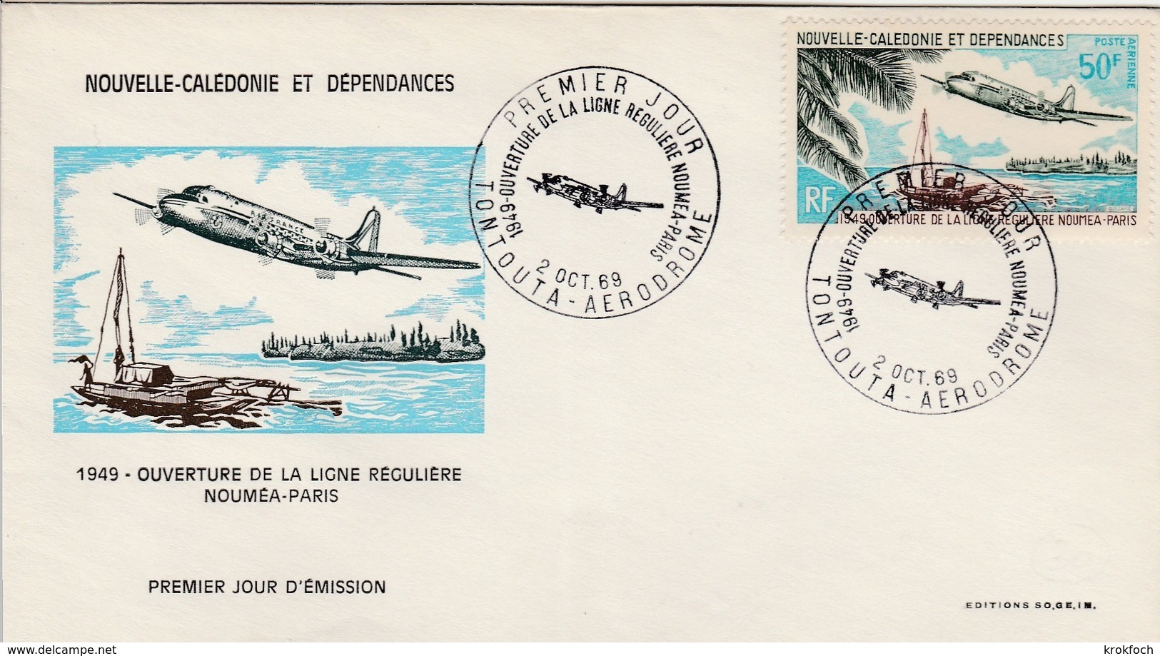 Tontouta 1969 - FDC Avion - FDC