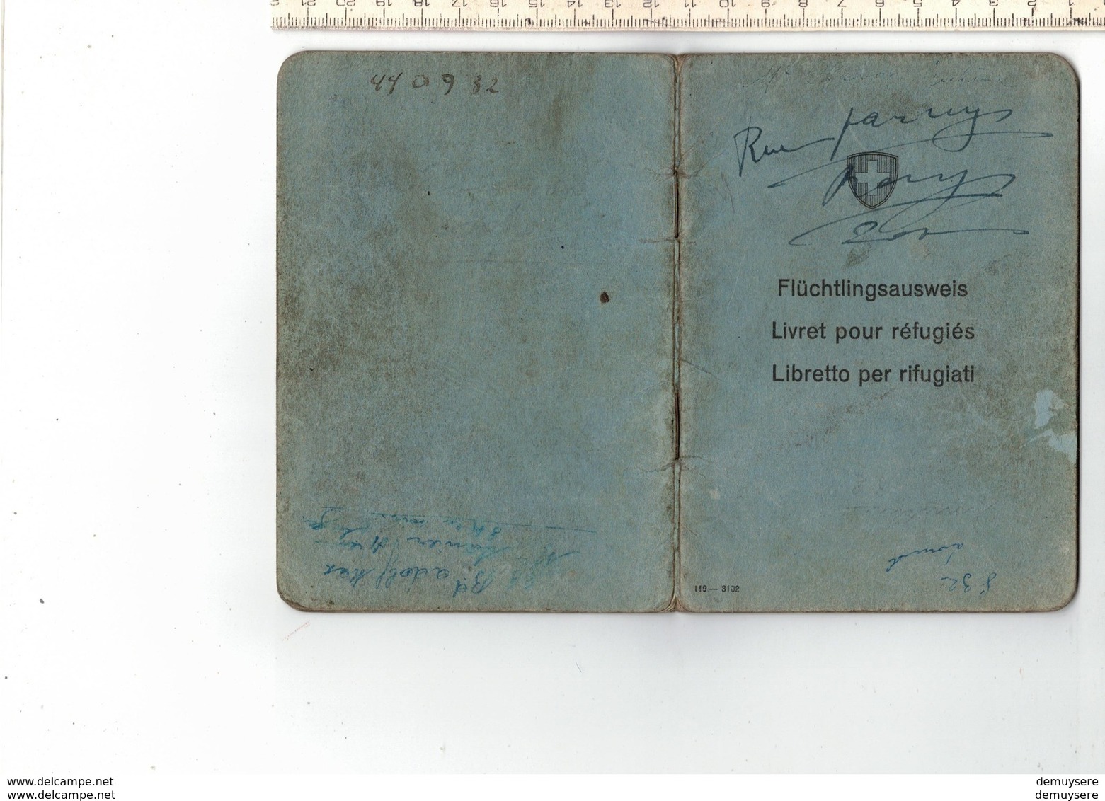 47760 - SUISSE - LIVRET POUR EFUGIES - FLUCHTLINGSAUSWEIS - LIBRETTO PER RIFUGIATI - 1944 - 1939-45