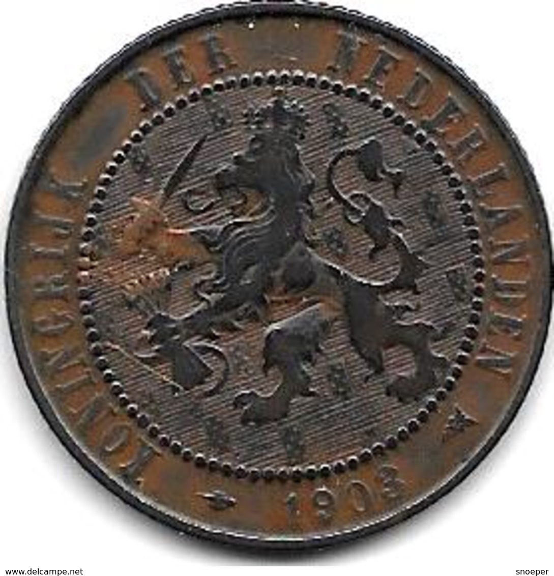 *netherlands 2,5 Cents 1903 Km 134  Vf - 1 Cent