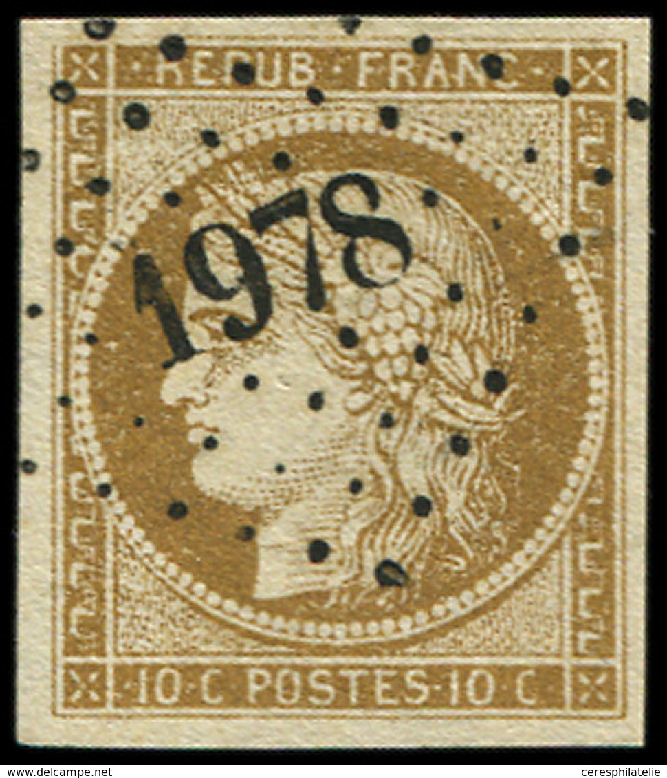 EMISSION DE 1849 - 1b   10c. Bistre VERDATRE, Obl. PC 1978, Superbe - 1849-1850 Cérès