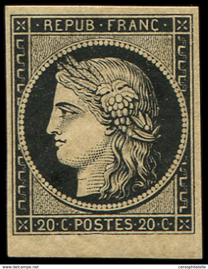 * EMISSION DE 1849 - 3    20c. Noir Sur Jaune, Petit Bdf, TB - 1849-1850 Ceres