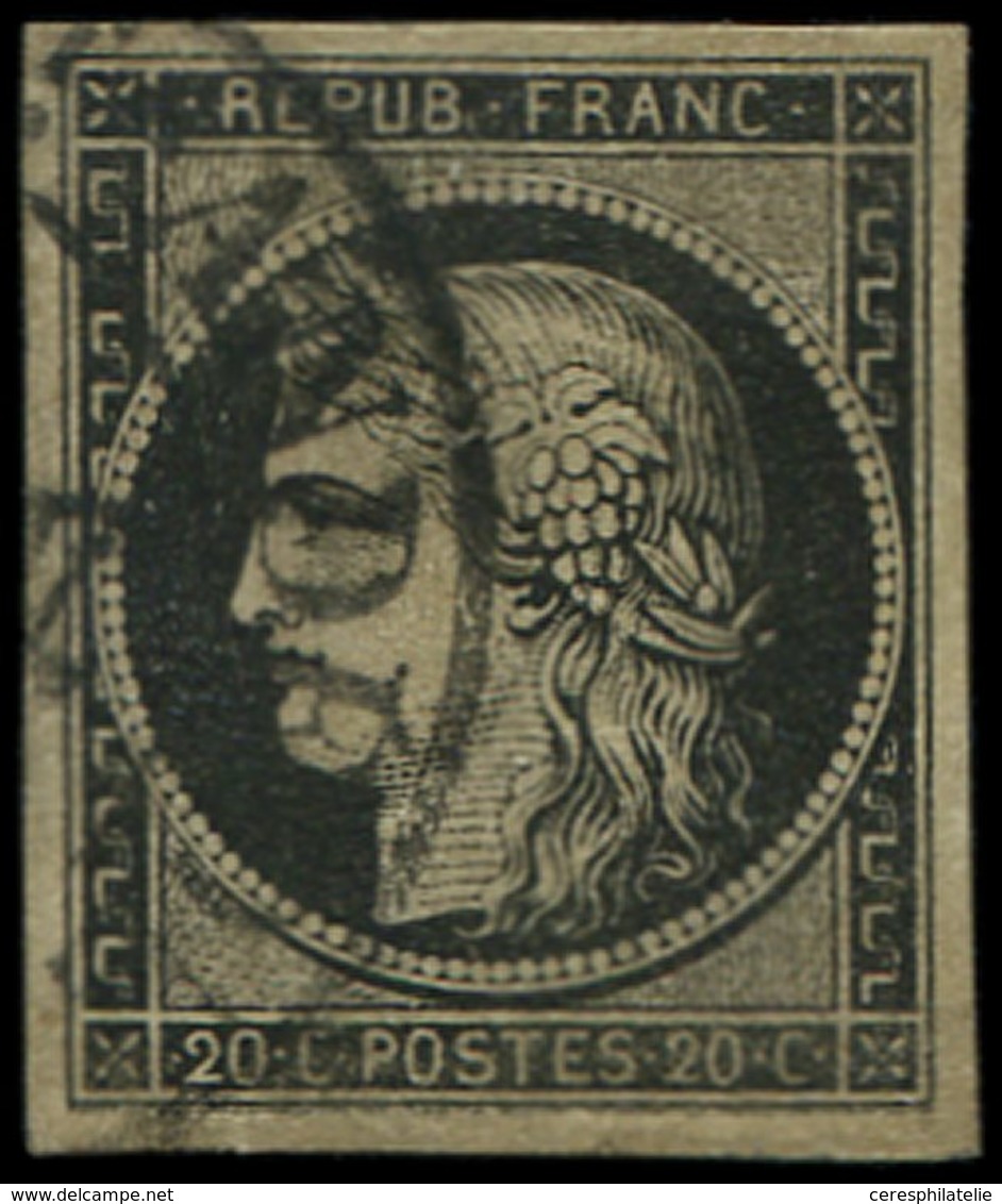 EMISSION DE 1849 - 3    20c. Noir Sur Jaune, Obl. Càd T13 (BOURG) ST ANDEOL (Ardèche), TB - 1849-1850 Ceres