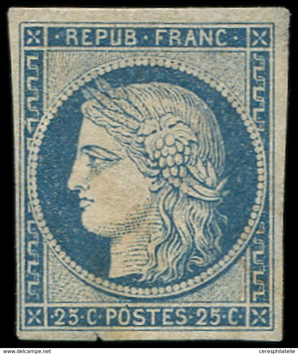 (*) EMISSION DE 1849 - 4    25c. Bleu, Pelurage, B/TB. C - 1849-1850 Ceres