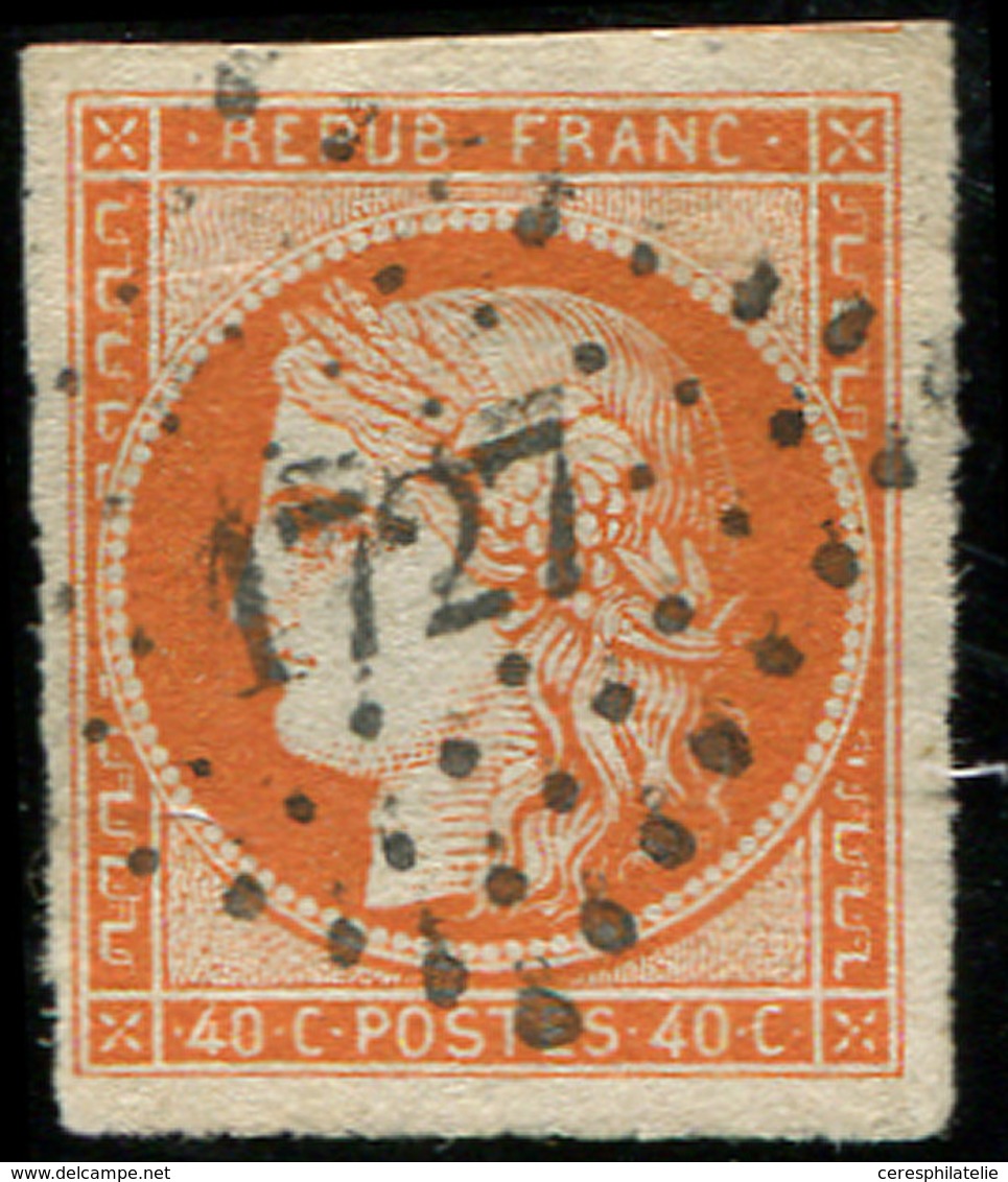 EMISSION DE 1849 - 5    40c. Orange, Obl. PC 1727, Très Belles Marges, TTB - 1849-1850 Ceres