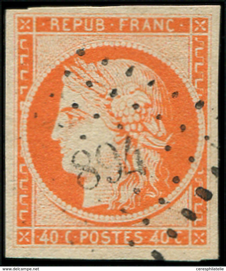 EMISSION DE 1849 - 5    40c. Orange, Obl. PC 894, Superbe - 1849-1850 Ceres