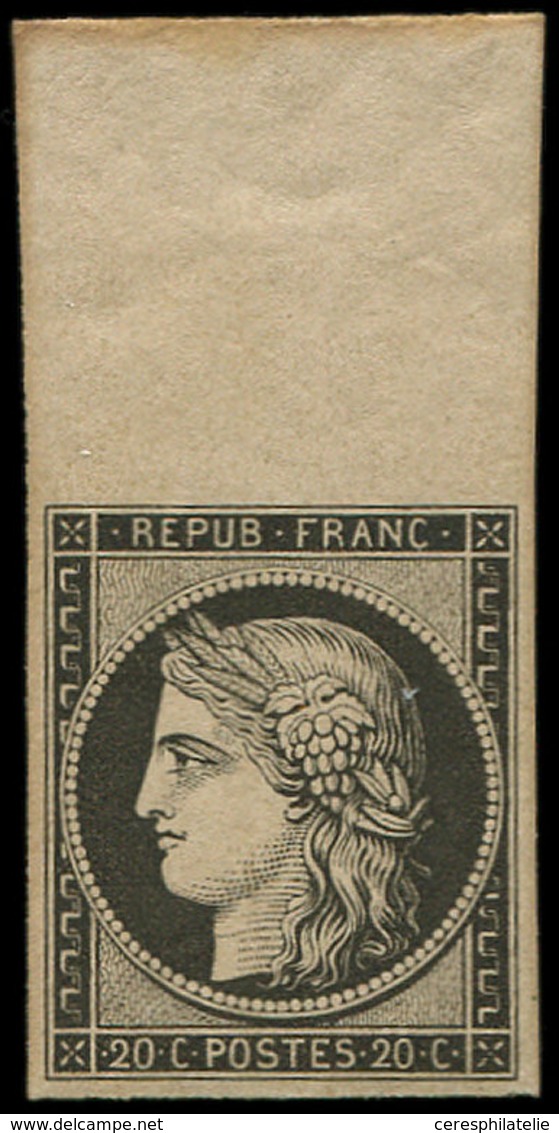 ** EMISSION DE 1849 - R3f  20c. Noir Sur Jaune, REIMPRESSION, Grand Bdf, Superbe - 1849-1850 Ceres