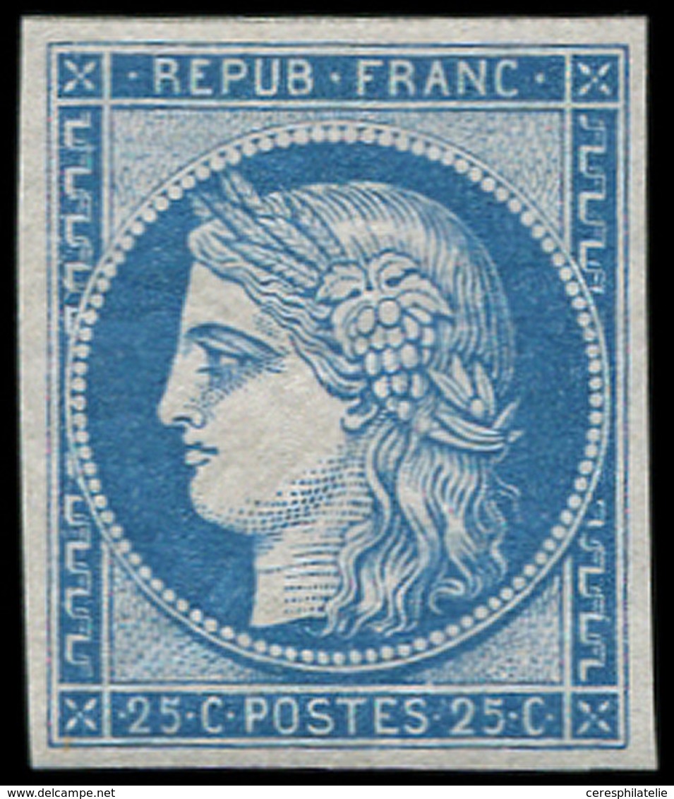 ** EMISSION DE 1849 - R4d  25c. Bleu, REIMPRESSION, Fraîcheur Postale, TTB - 1849-1850 Cérès