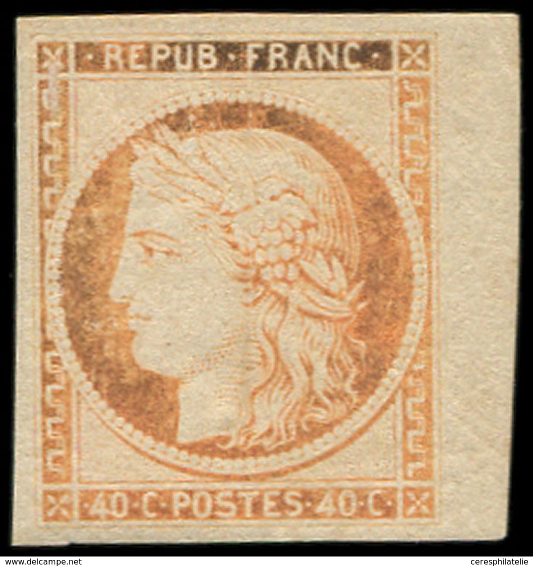 ** EMISSION DE 1849 - R5g  40c. Orange, REIMPRESSION, Petit Bdf, Couleur Légèrement Oxydée Comme Souvent, TTB - 1849-1850 Cérès