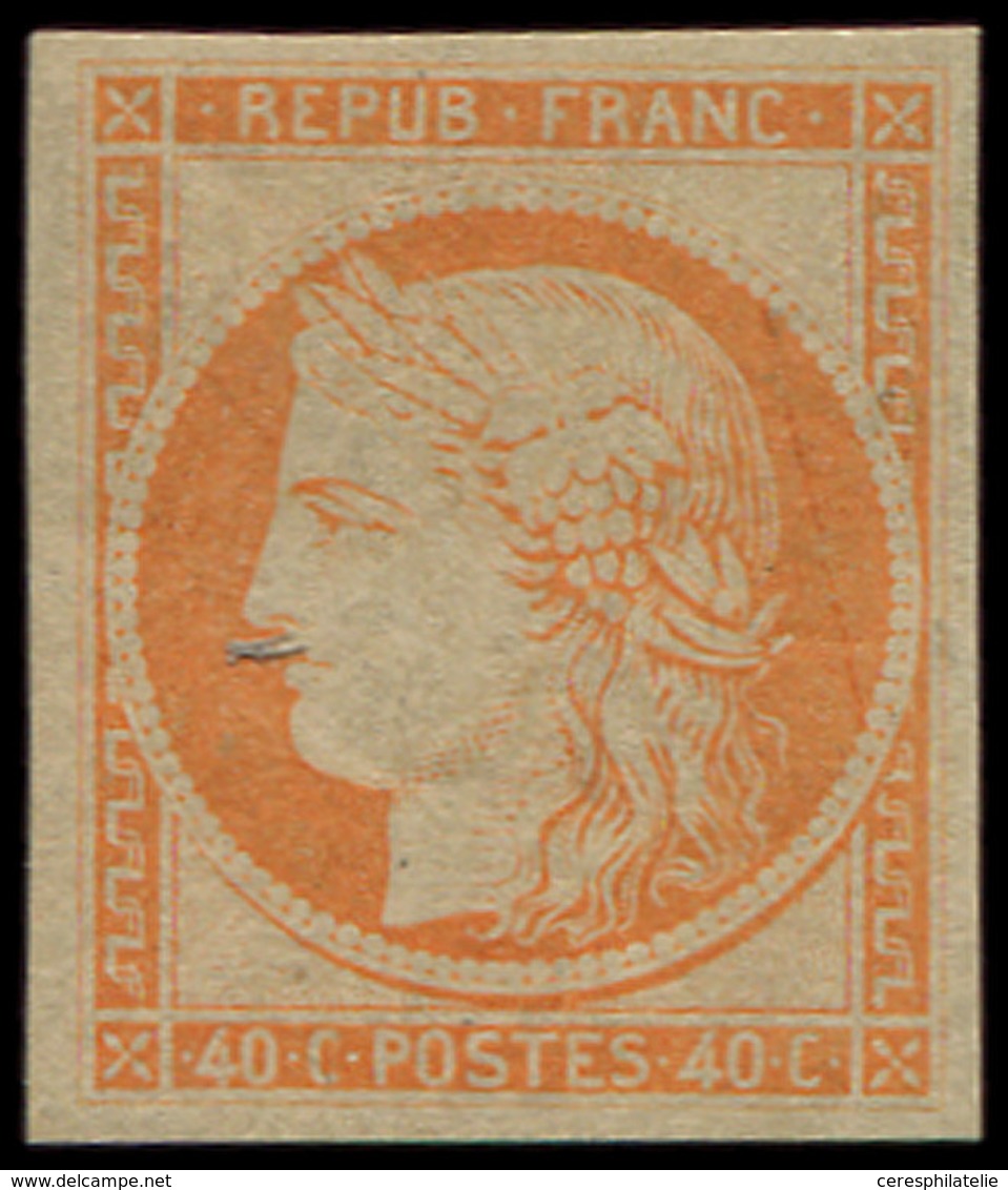 * EMISSION DE 1849 - R5g  40c. Orange, REIMPRESSION, Infime Trace De Ch., TTB - 1849-1850 Cérès