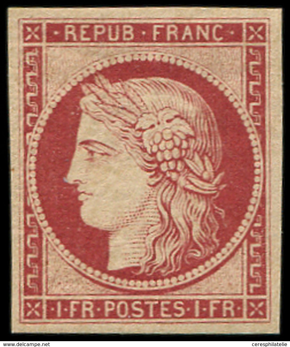 * EMISSION DE 1849 - R6f   1f. Carmin Foncé, REIMPRESSION, Frais Et TB - 1849-1850 Ceres